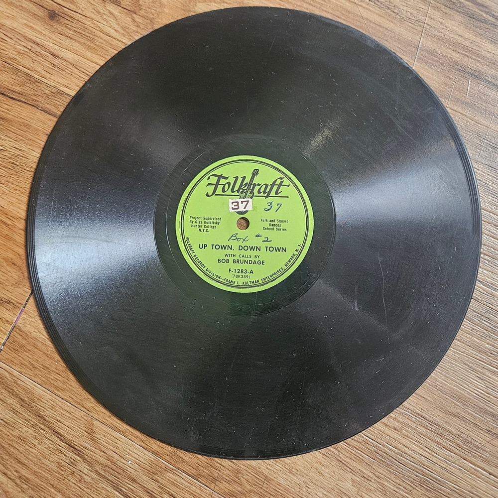 Bob Brundage - Up Town, Down Town Folkraft 1950s F-1283 78 RPM 10" V+/V+